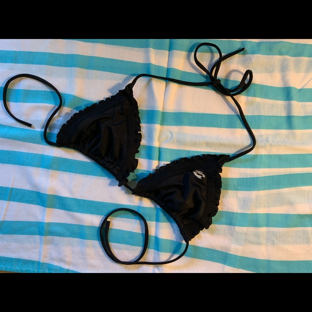 SOLD Black Ruffle Bikini Top
